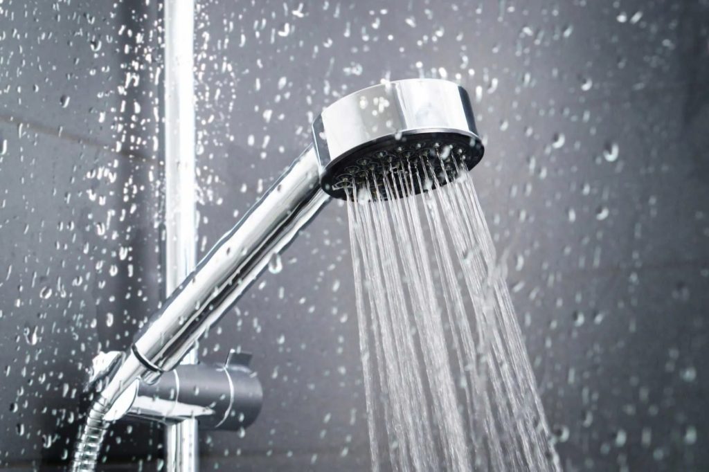 water coming from shower