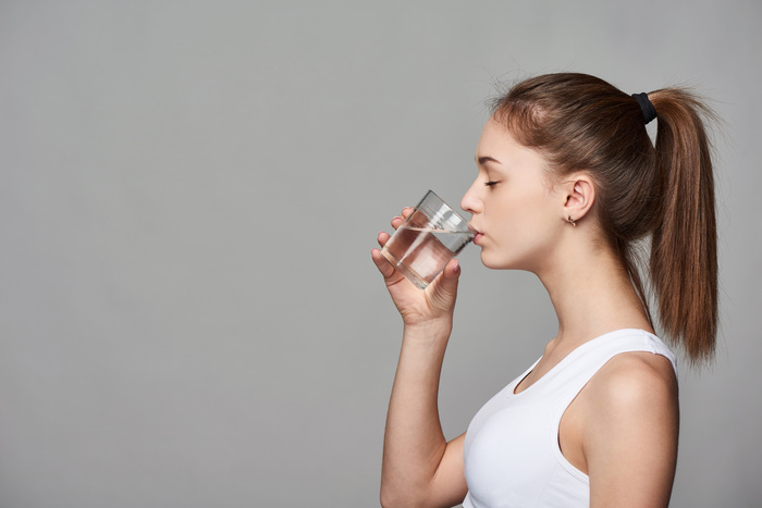 girl drinking pure water