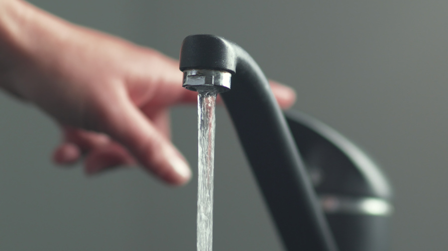 soft water flowing from tap